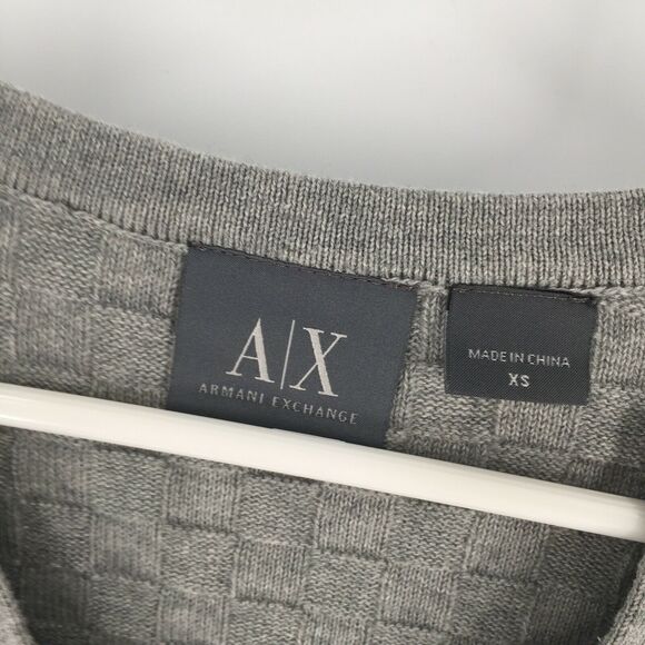 Armani Exchange Basket Weave Sweater Size Extra Small Light Gray Woven XS - Picture 4 of 7